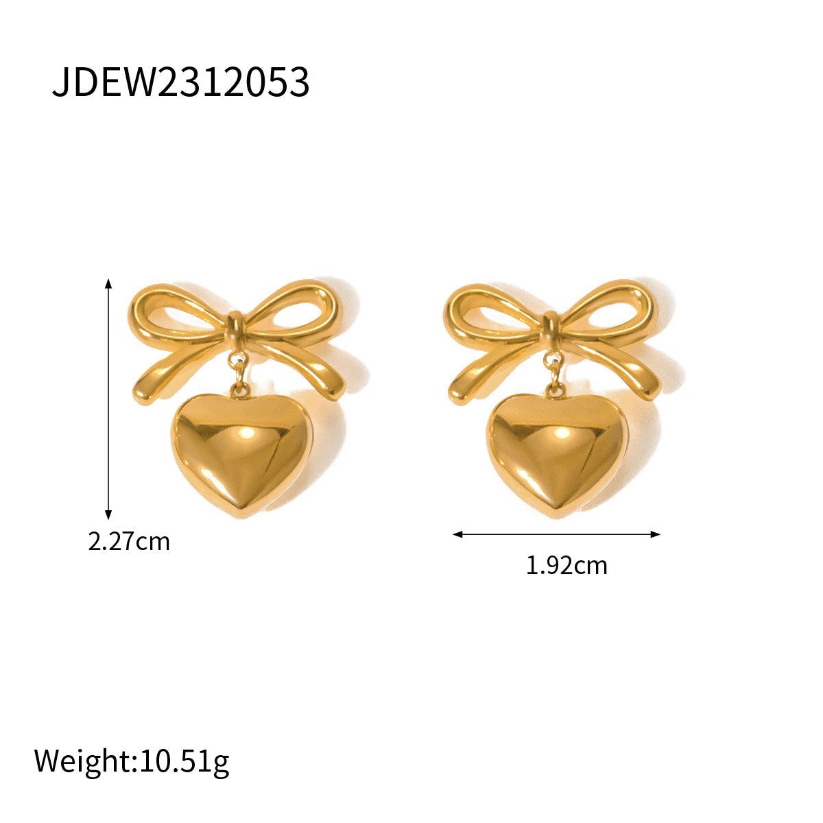 Jie Ding Stainless Steel Valentine'S Day Bow Earrings Zircon Heart Earrings Titanium Steel Earrings