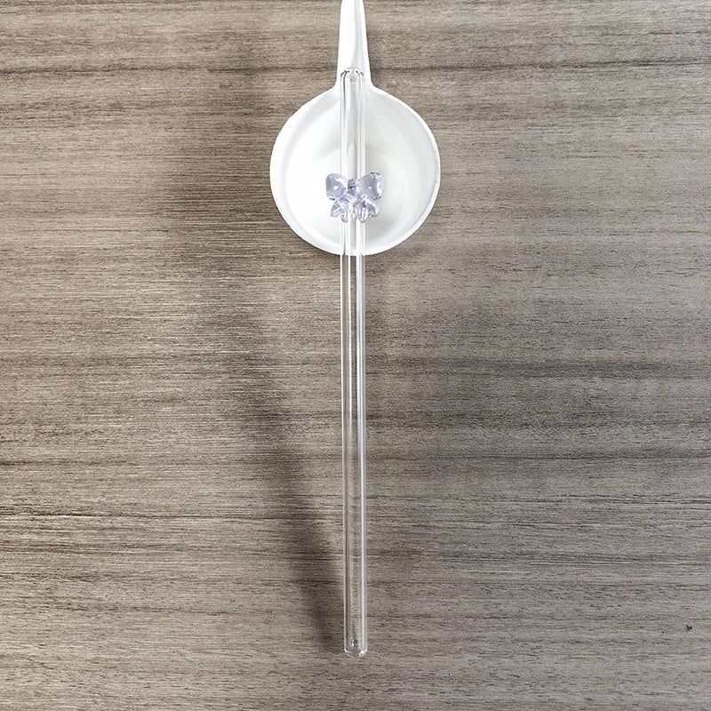 Casual Vacation Solid Color Glass Straw 1 Piece