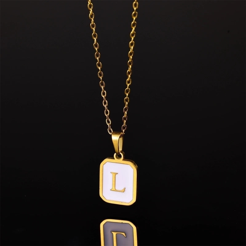 Casual Minimalist Artistic Letter Stainless Steel Plating Pendant Necklace