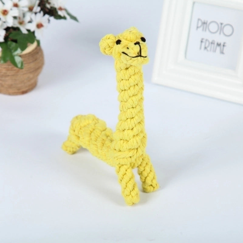 Cute Woven Animal Cotton Rope Molar Cat And Dog Toys