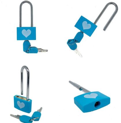 1Pc Suitcase Locker Travel Anti-Theft Padlock. Long Handle Love Lock