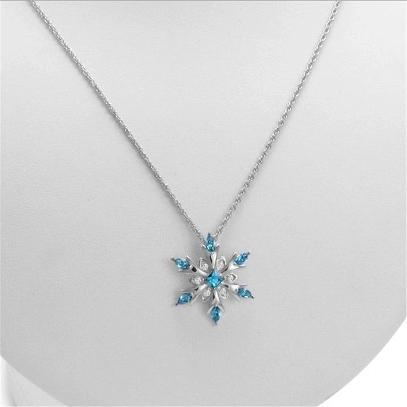 Fashion Snowflake Alloy Inlay Zircon Women's Earrings Necklace