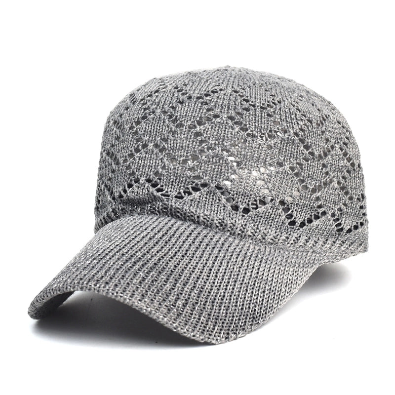 Hat Summer Outdoor Sun Hat Women's Hollow Mesh Breathable Baseball Cap Knitted Cap