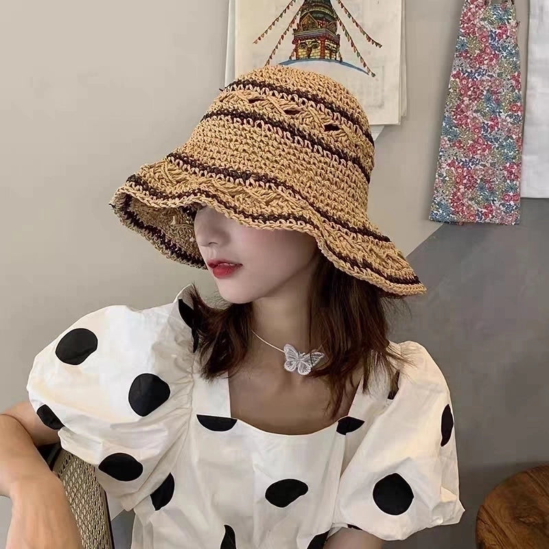 Women's Minimalist Classic Style Solid Color Flat Eaves Straw Hat