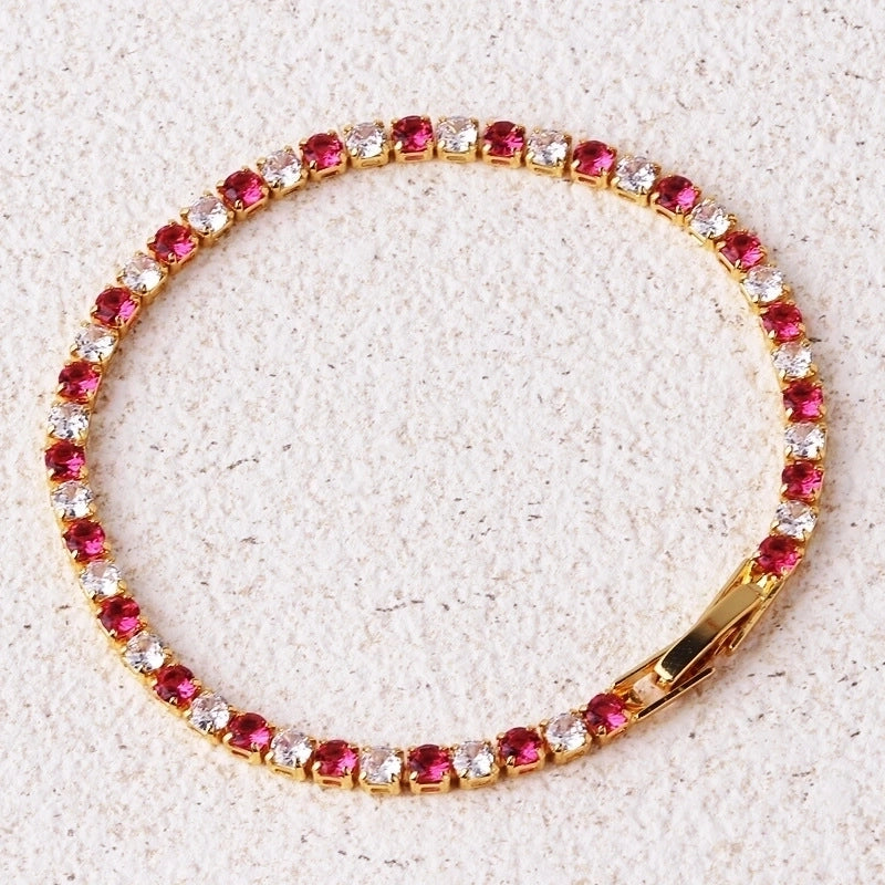Copper Inlay Solid Color Zircon Copper Necklaces