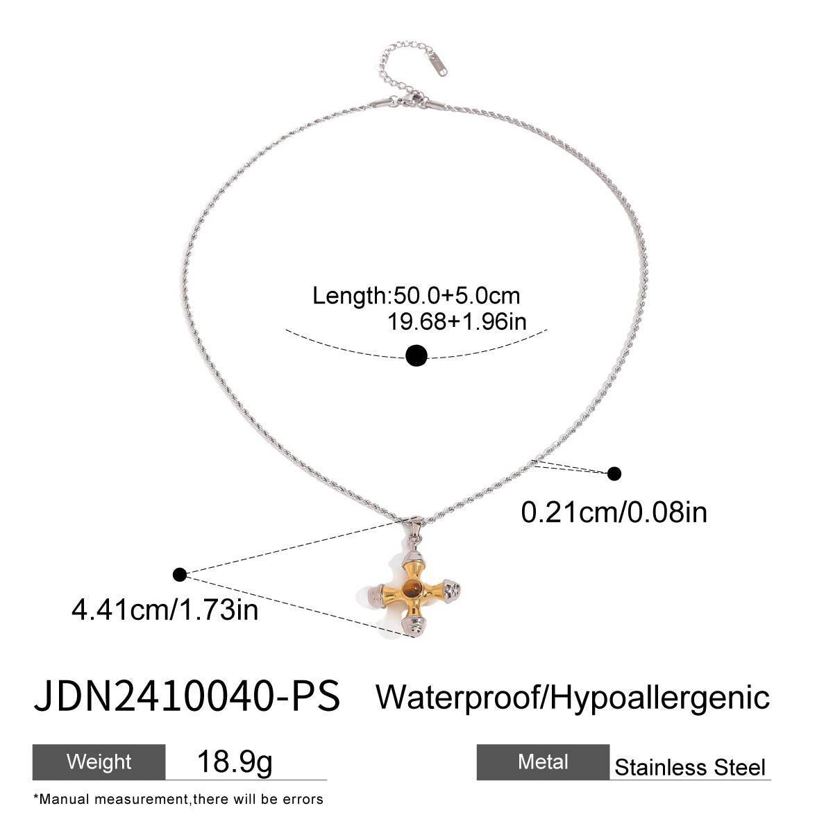 Stainless Steel Color Matching Cross Necklace Niche Clavicle Chain Titanium Steel Necklace