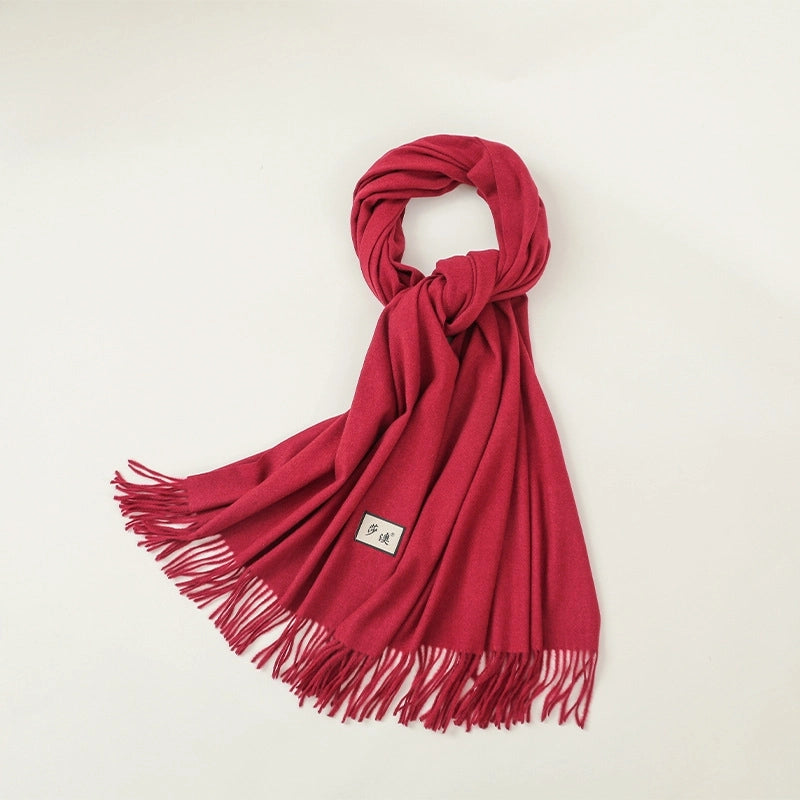 Women's Basic Minimalist Classic Style Solid Color Viscose Fiber Scarf
