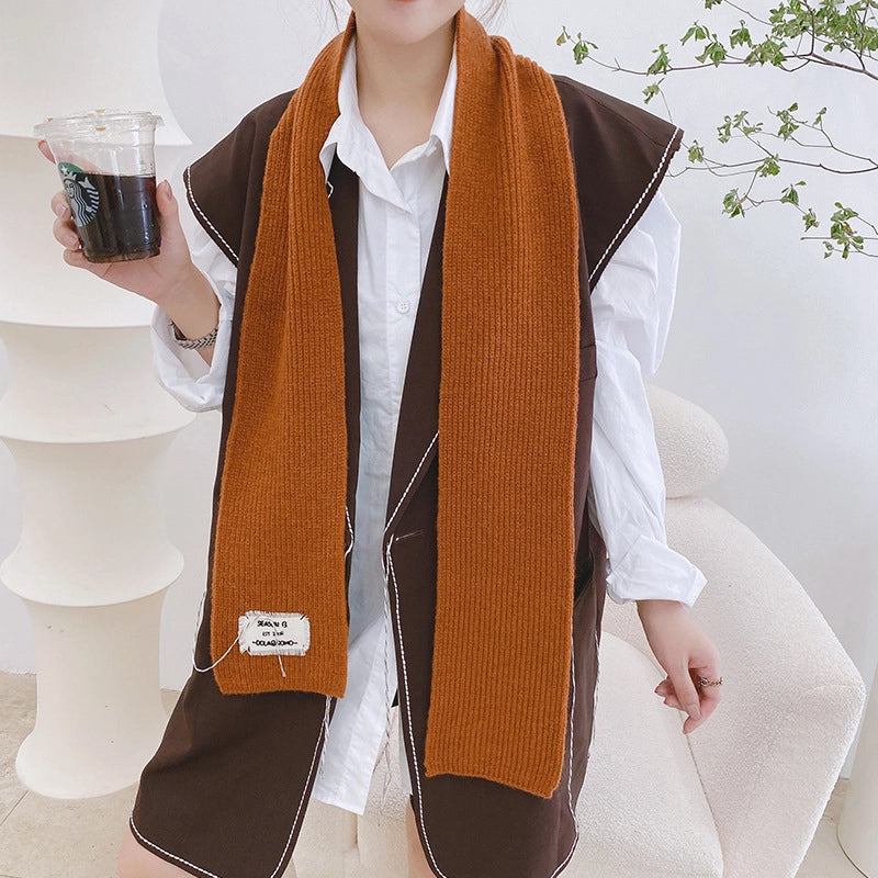 Women's Casual Minimalist Streetwear Solid Color Polyester Scarf