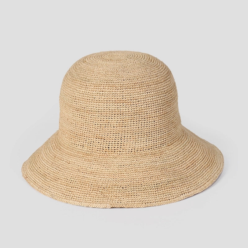 Women's Vacation Beach Solid Color Bow Knot Big Eaves Straw Hat