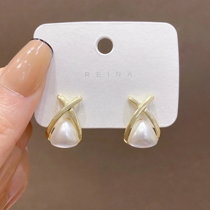 Sweet Star Flower Bow Knot Alloy Inlay Artificial Pearls Rhinestones Women's Earrings 1 Pair