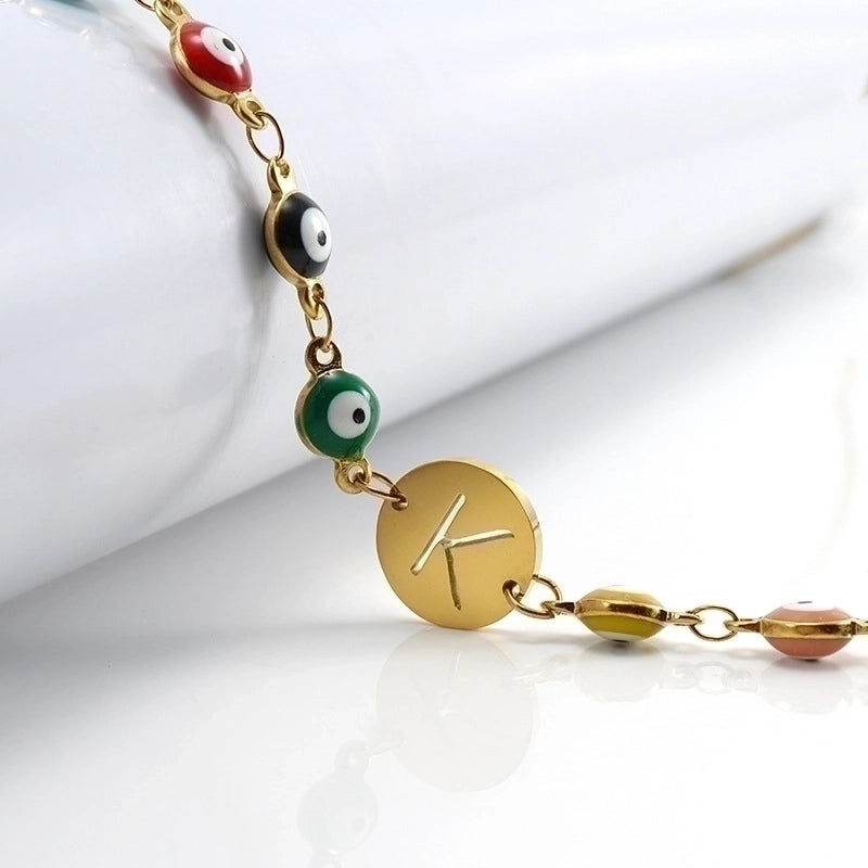 Fashion Letter Eye 304 Stainless Steel 18K Gold Plated Stainless Steel Bracelets In Bulk