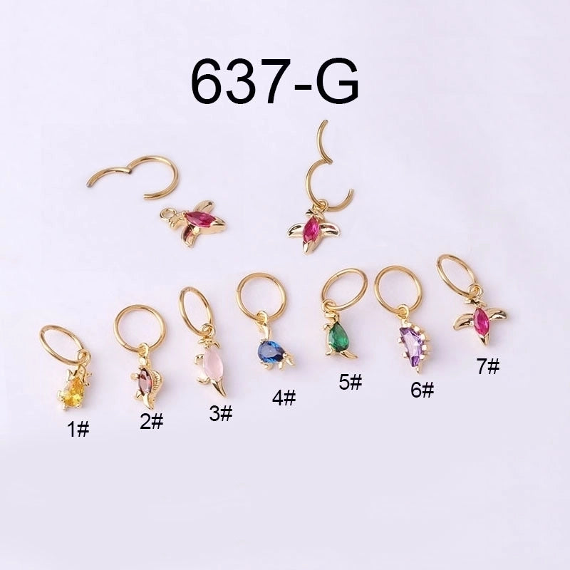 Ear Cartilage Rings & Studs Fashion Animal 316L Stainless Steel  Copper Plating