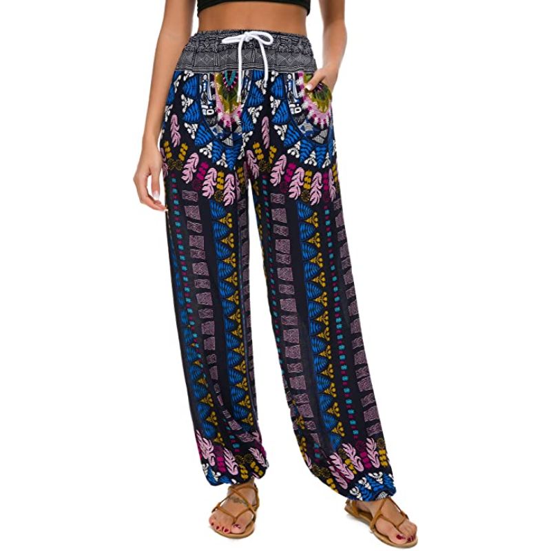 Floral Print Boho Yoga Pants Harem Pants Jogger Pants