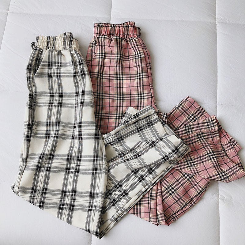 Ulzzang Plaid Pants KF9115