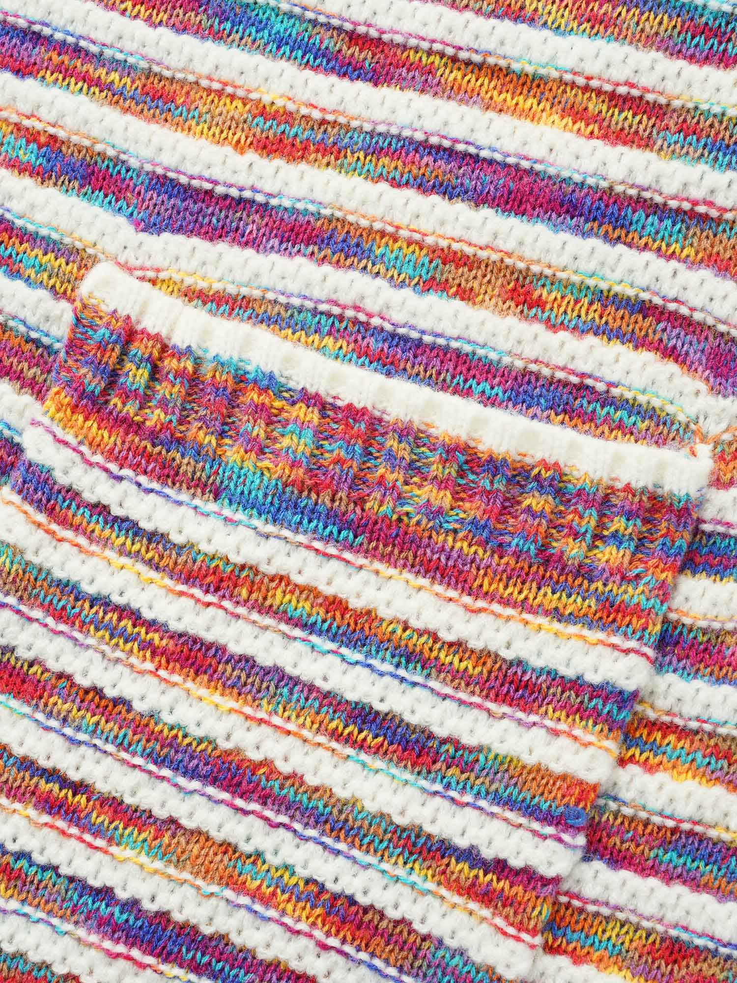 Heather Striped Open Front Pocket Cardigan