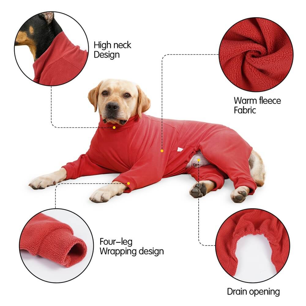 Cozy Fleece Dog Pajamas - Perfect Sleepwear for Large Dogs