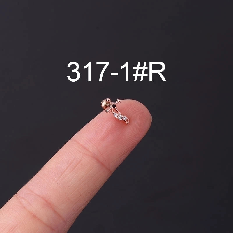 Ear Cartilage Rings & Studs Geometric Copper Plating Artificial Gemstones