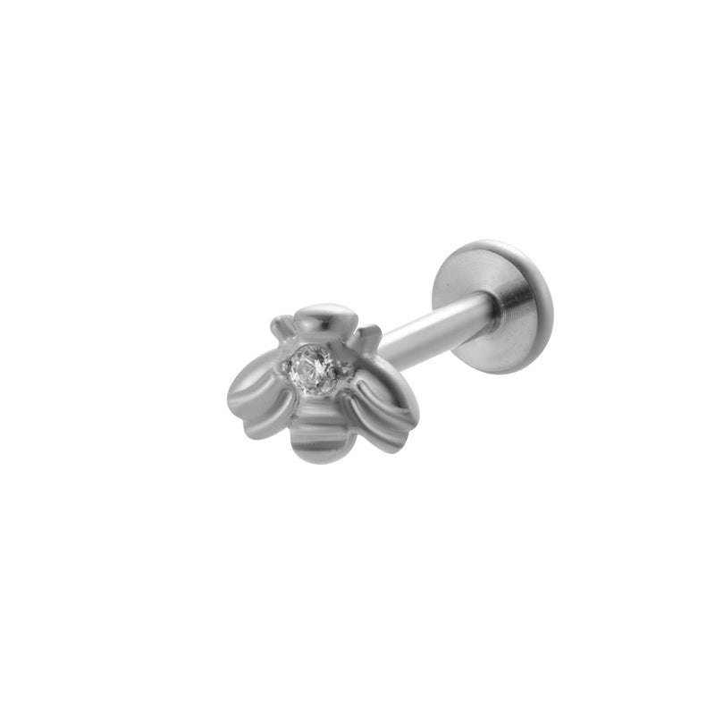 1 Piece Ear Cartilage Rings & Studs IG Style Vintage Style Leaves Heart Shape Bee Pure Titanium Plating Inlay Zircon
