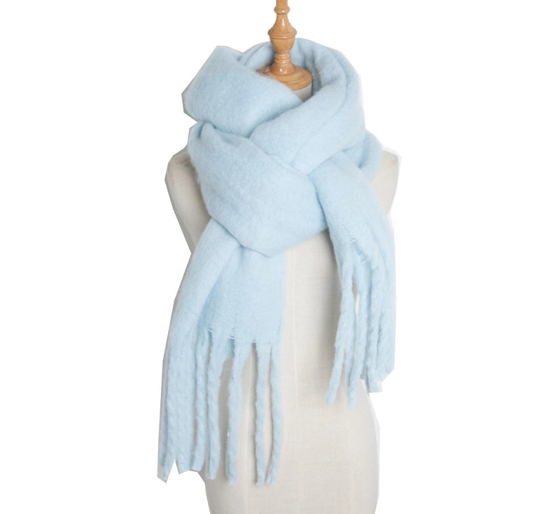 Women's Minimalist Solid Color Polyester Scarf