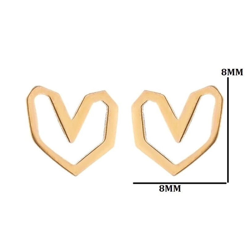 1 Pair Minimalist Heart Shape Plating 304 Stainless Steel 18K Gold Plated Earrings