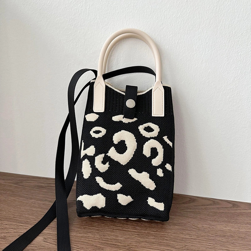 Women's Small Polyester Color Block Streetwear Square Lock Clasp Straw Bag