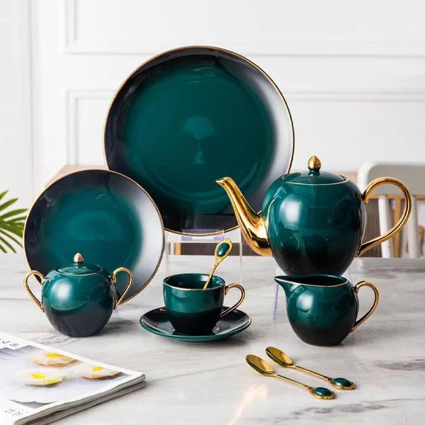 LUXORMOVE TEA & CAKE SET - DARK GREEN