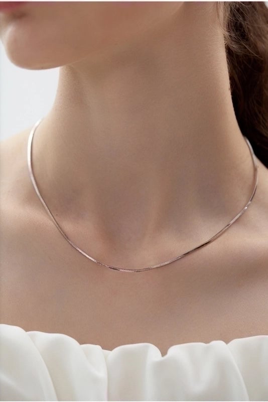 IG Style Basic Solid Color 304 Stainless Steel 18K Gold Plated Plating Stainless Steel Necklaces