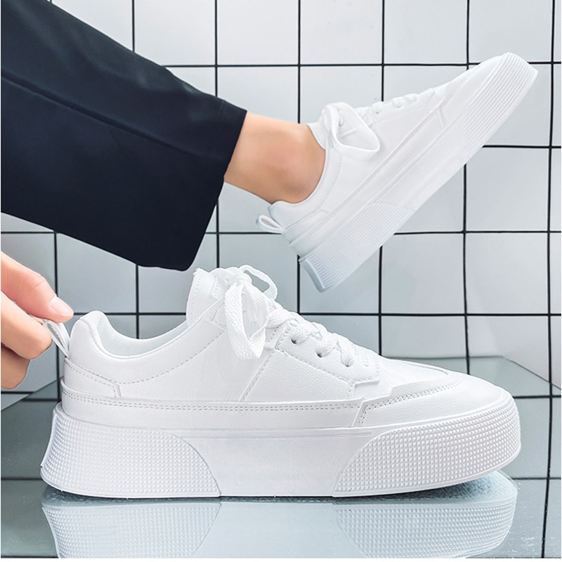 mules Men's Casual Shoes Fashion Men Non-slip Outdoor Sports Shoes Breathable Running Sneakers Mesh Masculino Lace-up Flat White Shoes