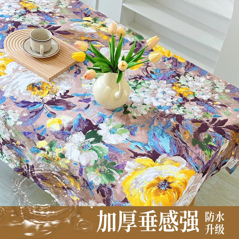 Retro Flower Polyester Tablecloths
