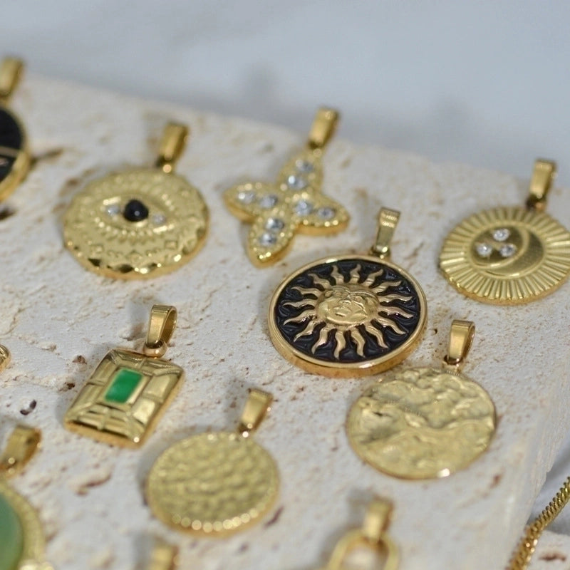 Retro Geometric Titanium Steel Plating Necklace