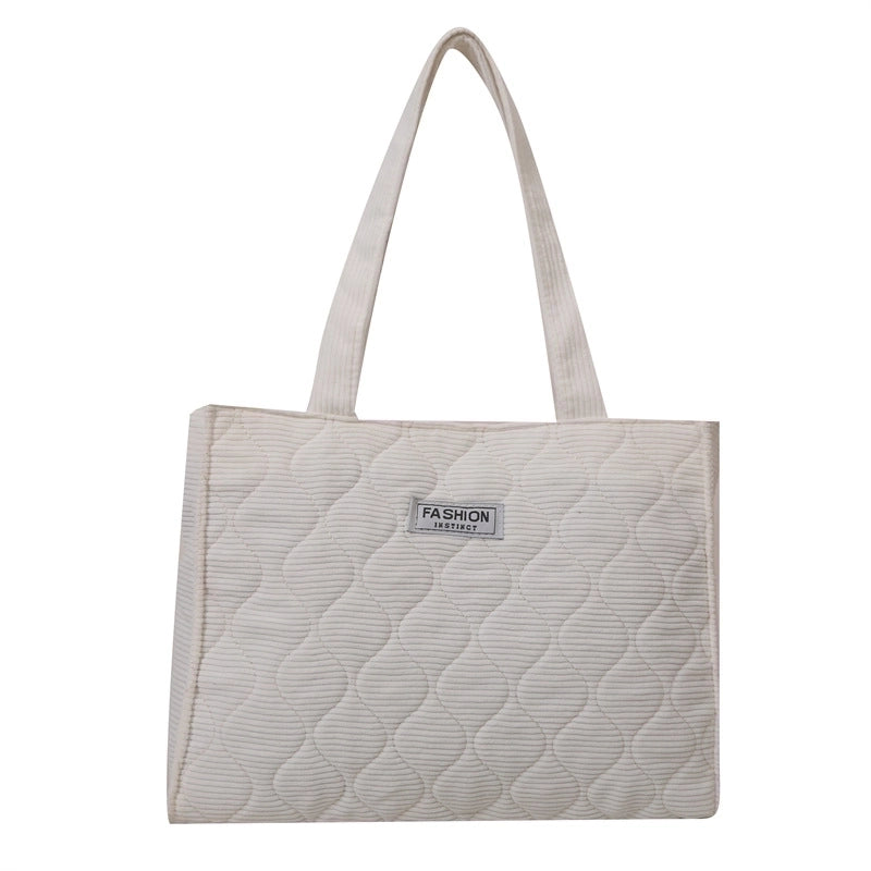 Women's Medium All Seasons Canvas Solid Color Classic Style Square Magnetic Buckle Shoulder Bag Handbag