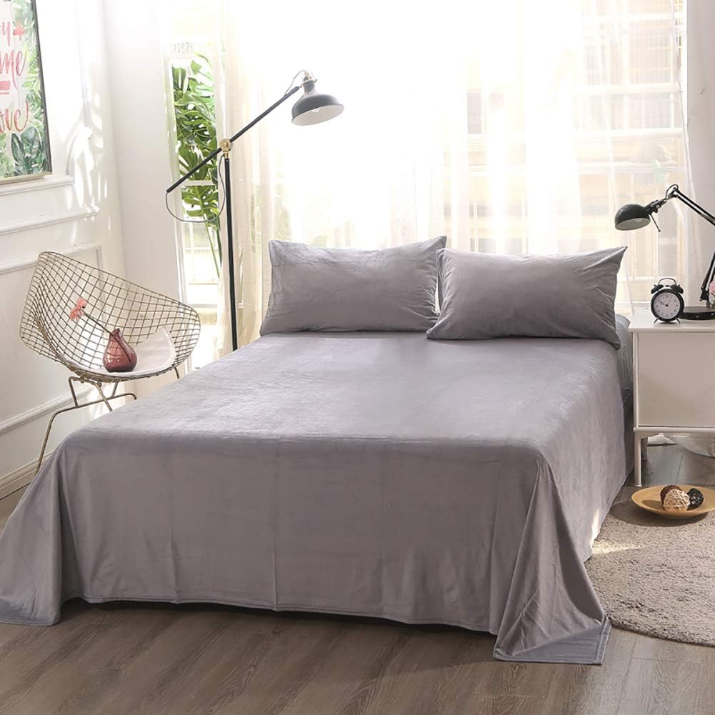Light Grey Velvet-Luxury Bed Sheet Set