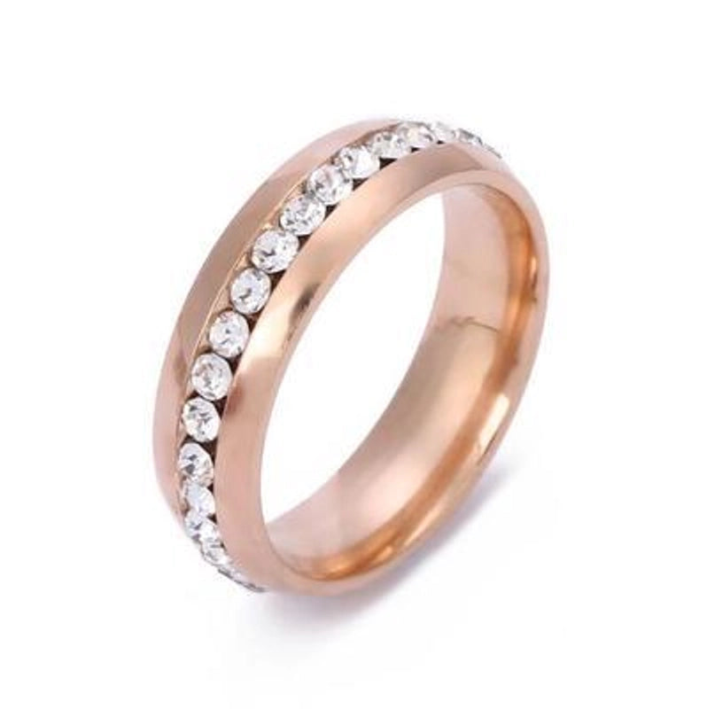 3 Pieces Minimalist Round 304 Stainless Steel Artificial Gemstones Plating Inlay Stainless Steel Rings