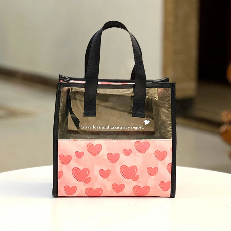Translucent Portable Waterproof Cosmetic Bag Toiletry Bag Portable Cosmetic Bag Hand Bag For Women