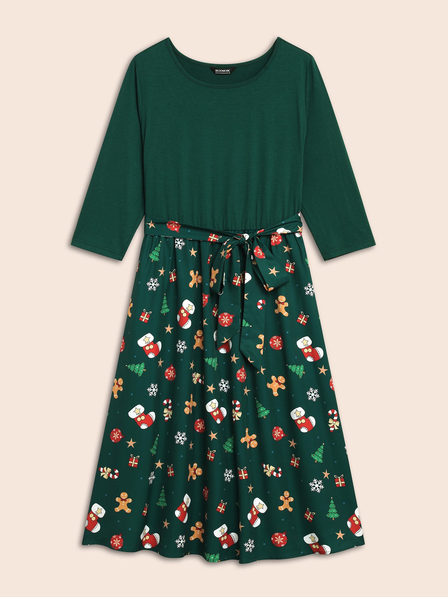 Holiday Everything Printed Skirt Fit-and-Flare Midi Dress