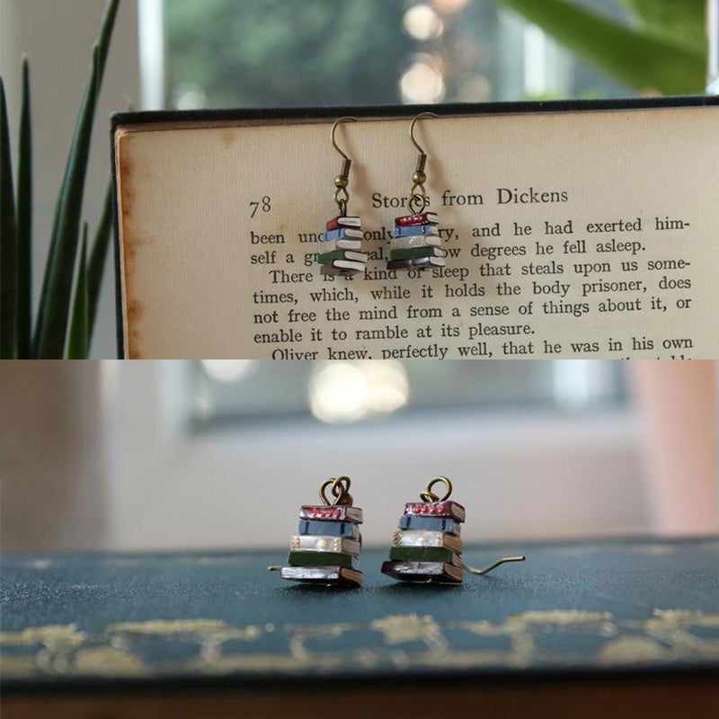 Stack of Books Earrings