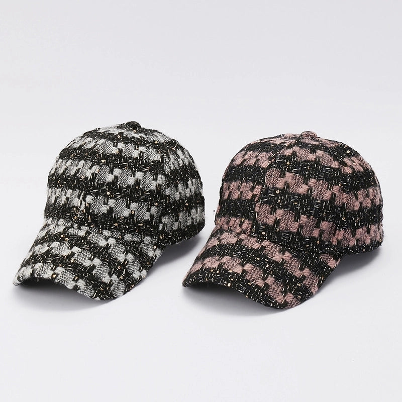 Unisex Retro Minimalist Stripe Plaid Curved Eaves Baseball Cap