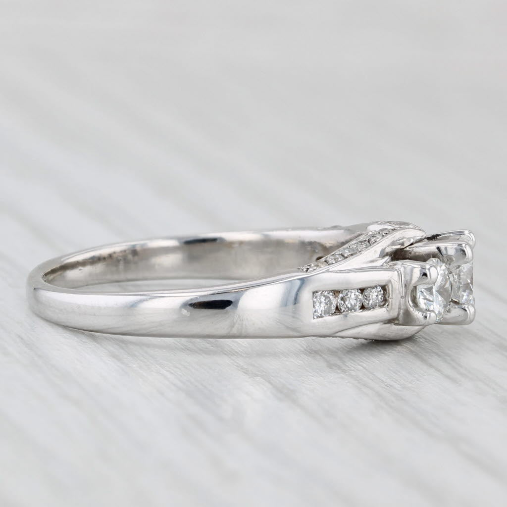 1.01ctw Diamond 3-Stone Engagement Ring 14k White Gold Size 8.75