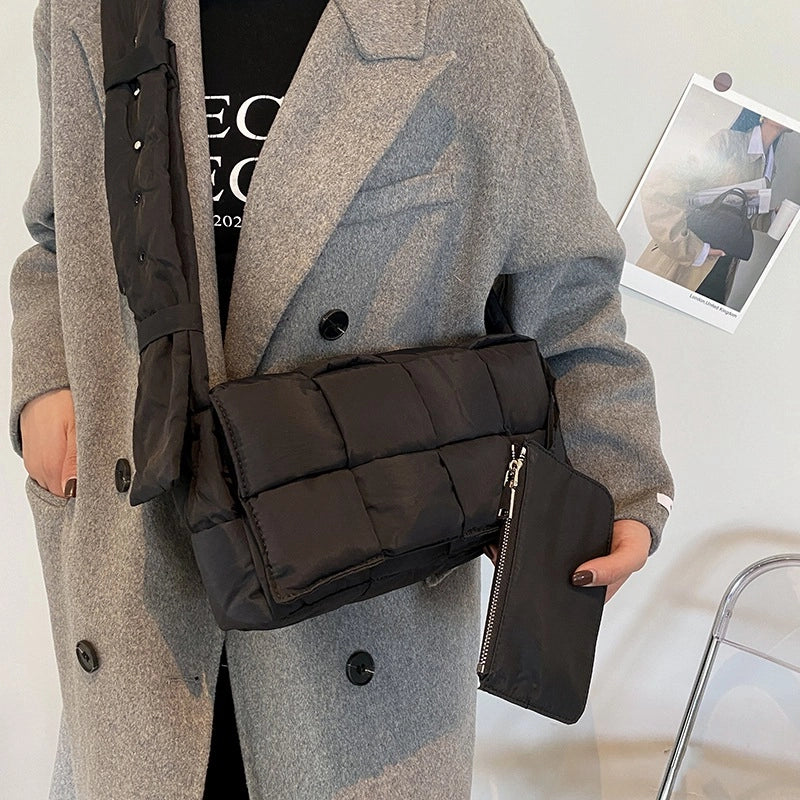 Women's Medium Oxford Cloth Solid Color Fashion Square Magnetic Buckle Crossbody Bag