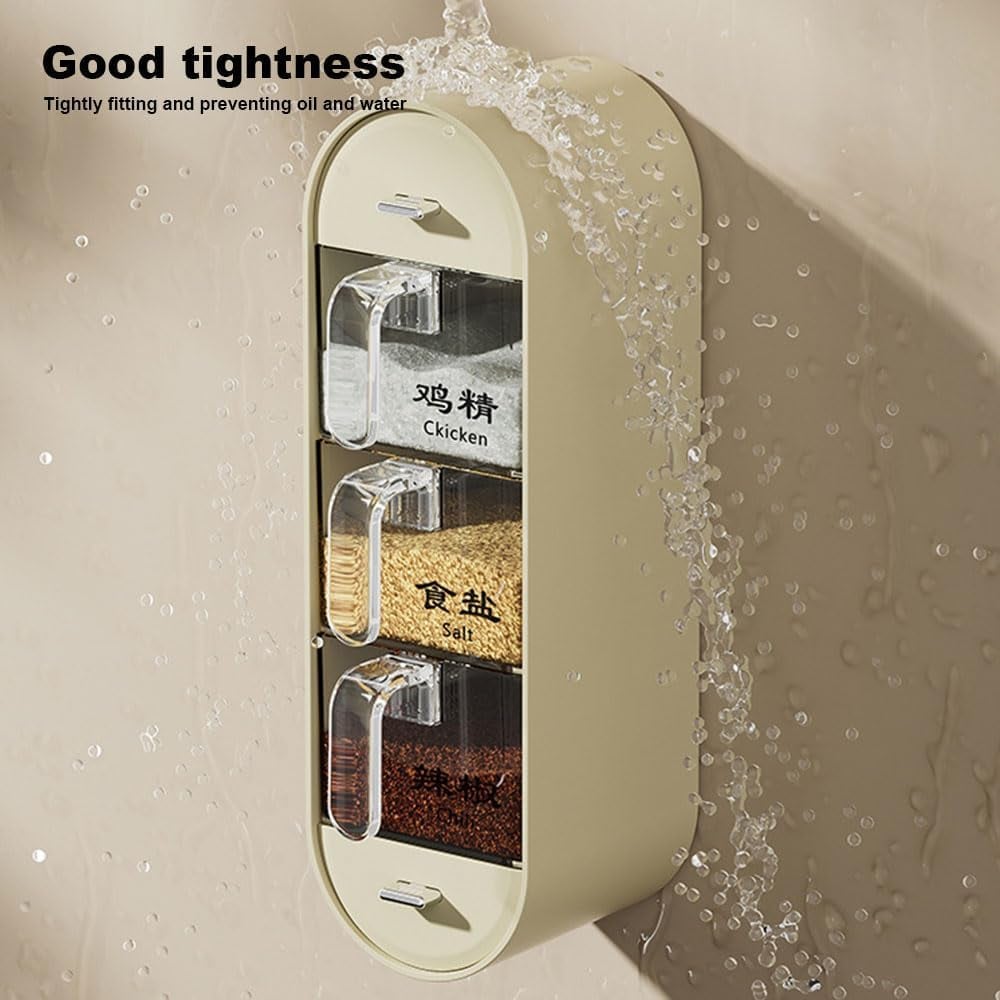 Household Condiment Box No drilling Hangable Condiment Dispenser.for Home Kitchen