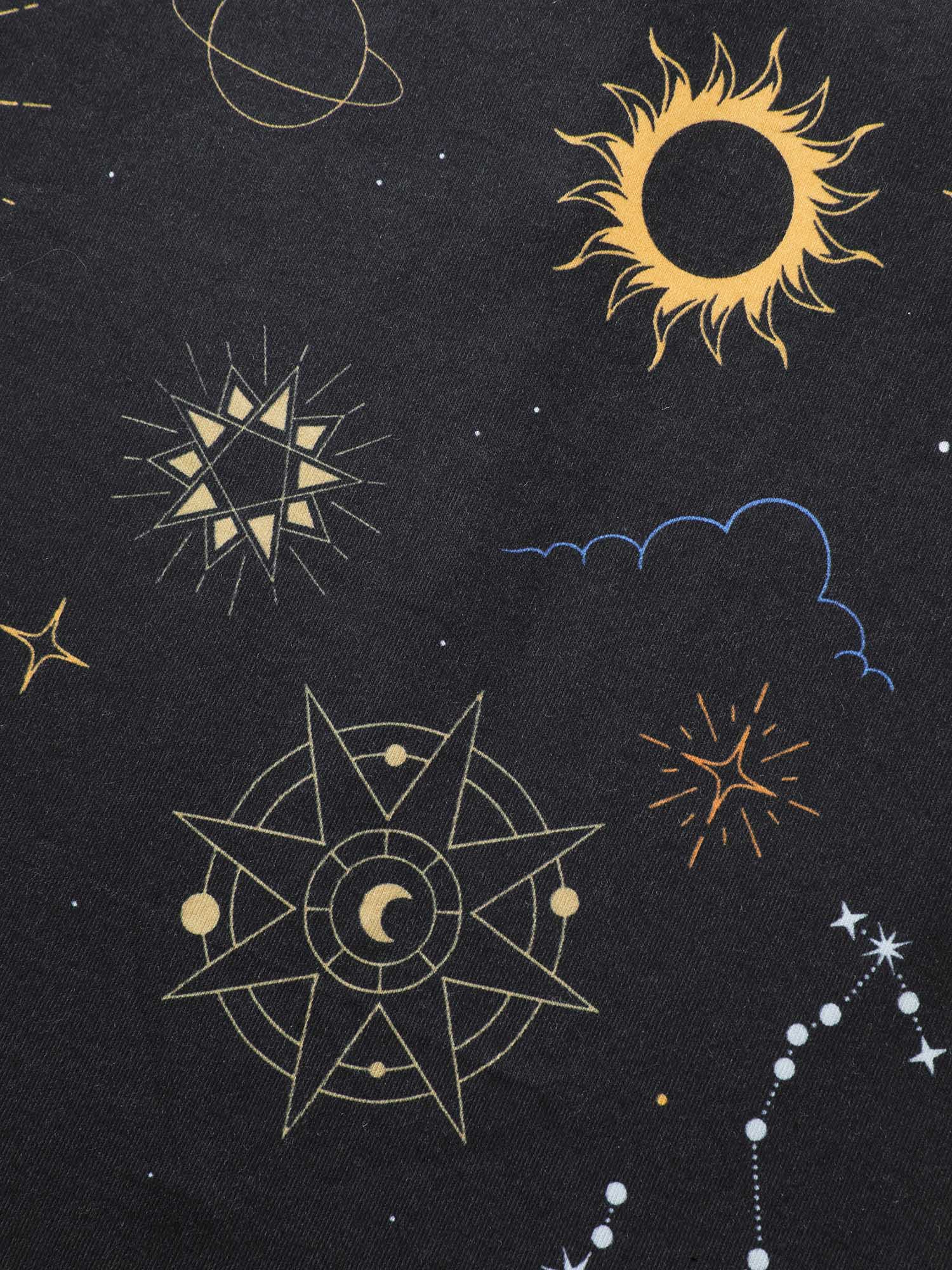 Sun & Star Print Crew Neck Pocket Dress