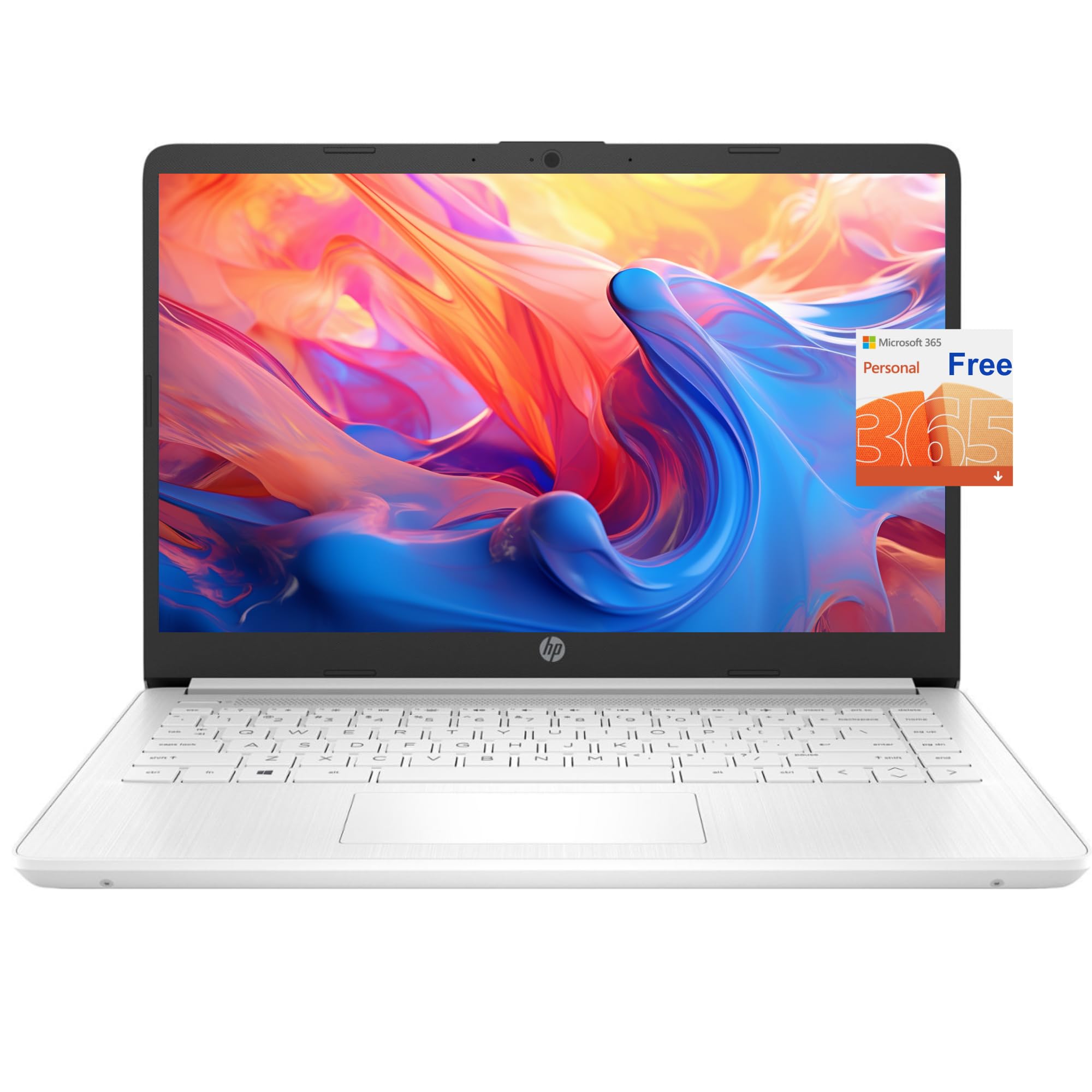 Laptop HP Stream 14 pulgadas, procesador Intel Celeron, memoria de 8 GB, almacenamiento eMMC de 64 GB, carga rápida, HDMI, batería dura hasta 11 horas, Office 365 1 año, Win11 S, microfibra