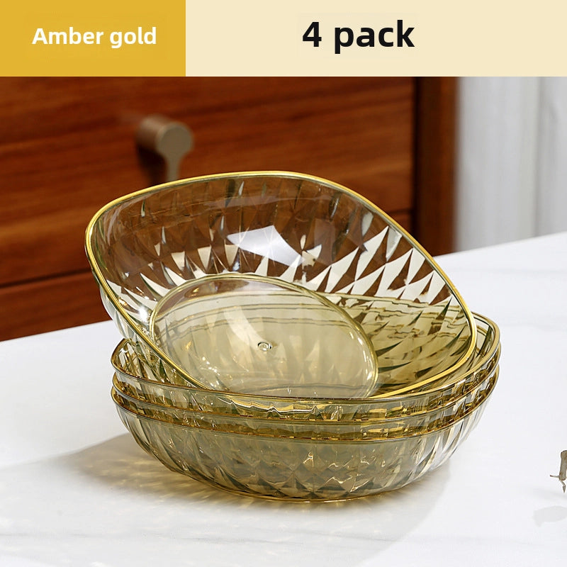 Light Luxury Transparent High-grade Bone Spitting Dish Household Dining Table Bone Dish Food Grade Snack Dish Fruit Dish Candy Nut Dish