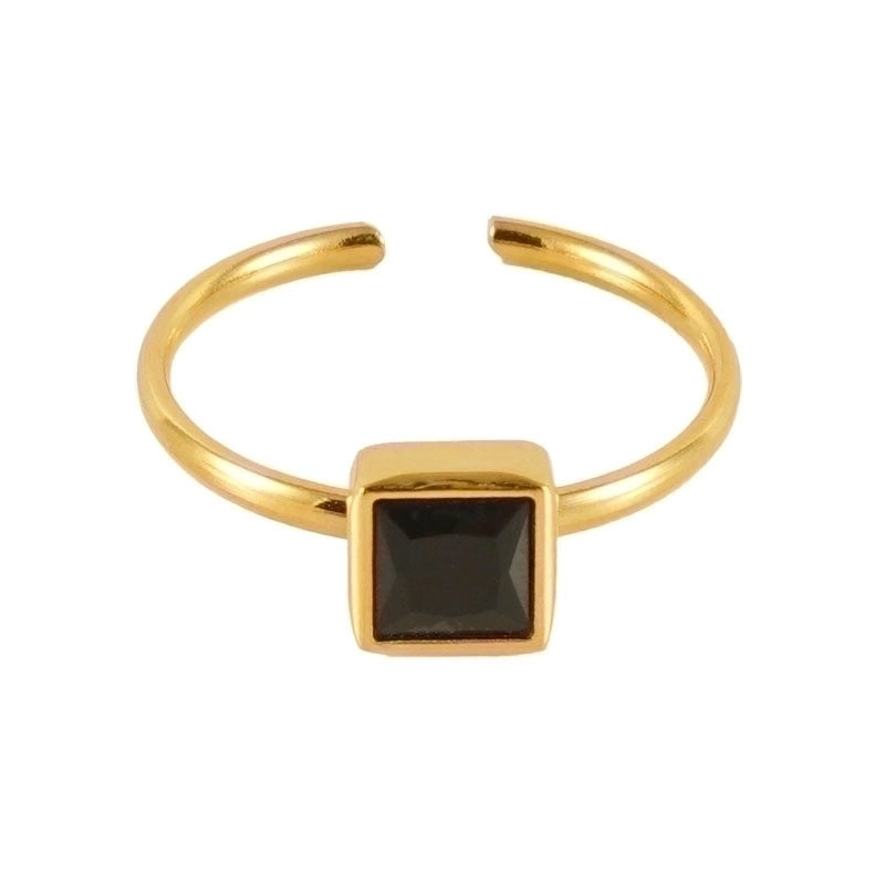 Casual Cute Square Heart Shape Flower 304 Stainless Steel Zircon 18K Gold Plated Plating Inlay Stainless Steel Rings