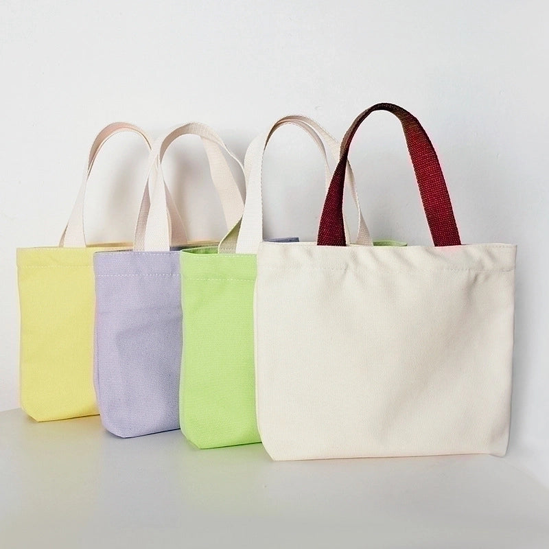 Women's Vacation Solid Color Canvas Shopping Bags
