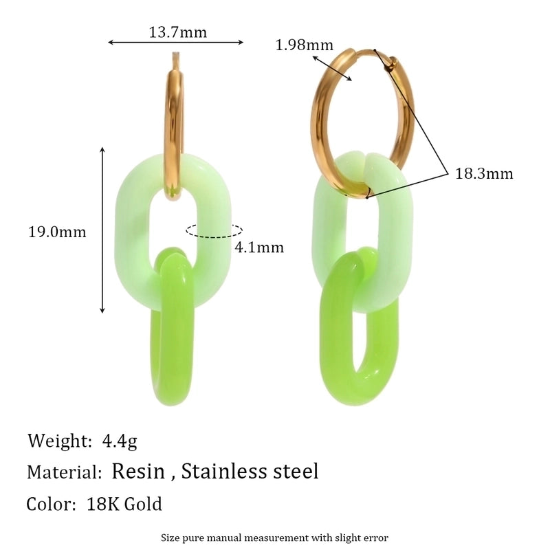 1 Pair Sweet Minimalist Classic Style Solid Color Plating 304 Stainless Steel 18K Gold Plated Drop Earrings