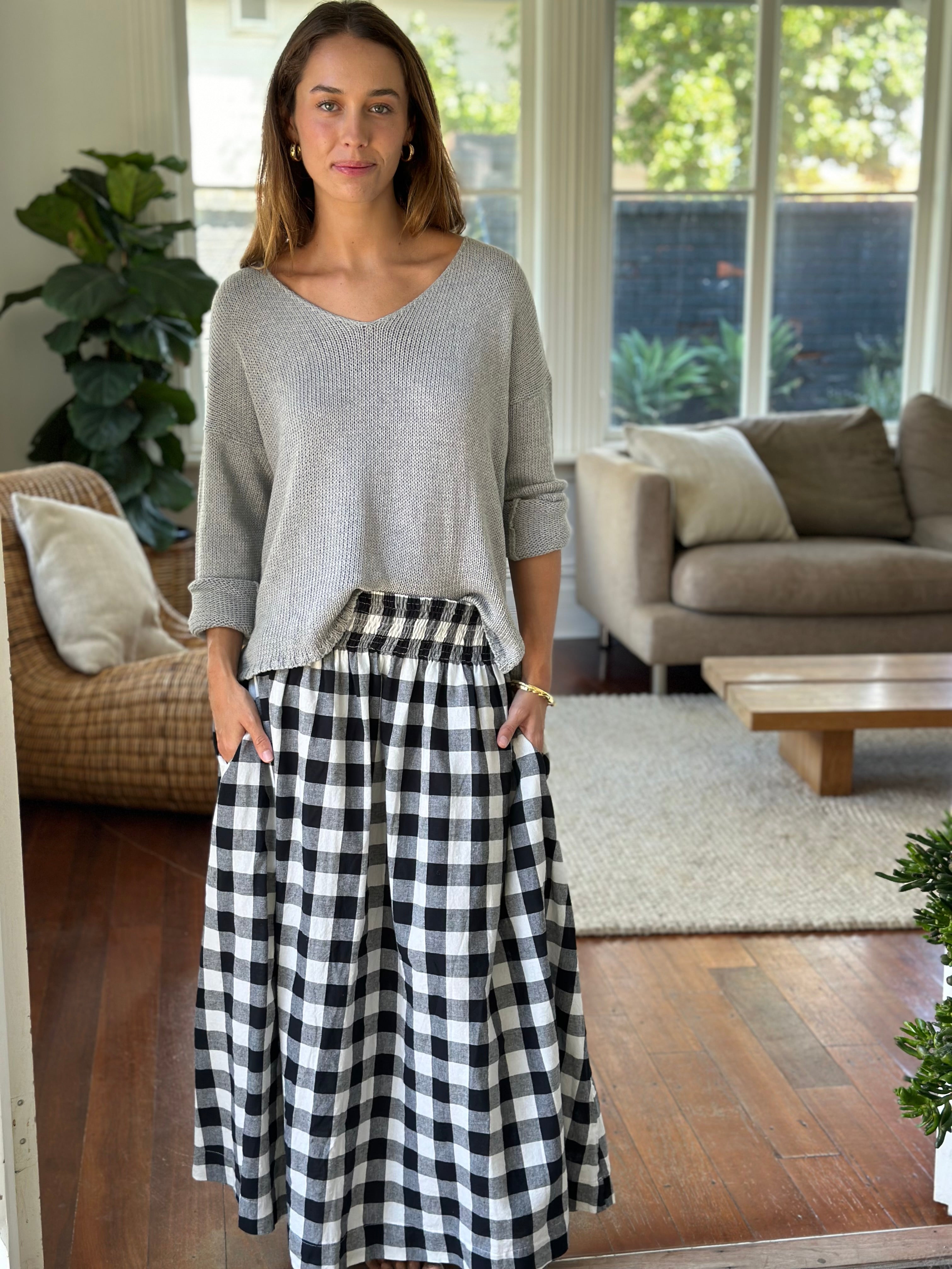 lulu skirt - black check