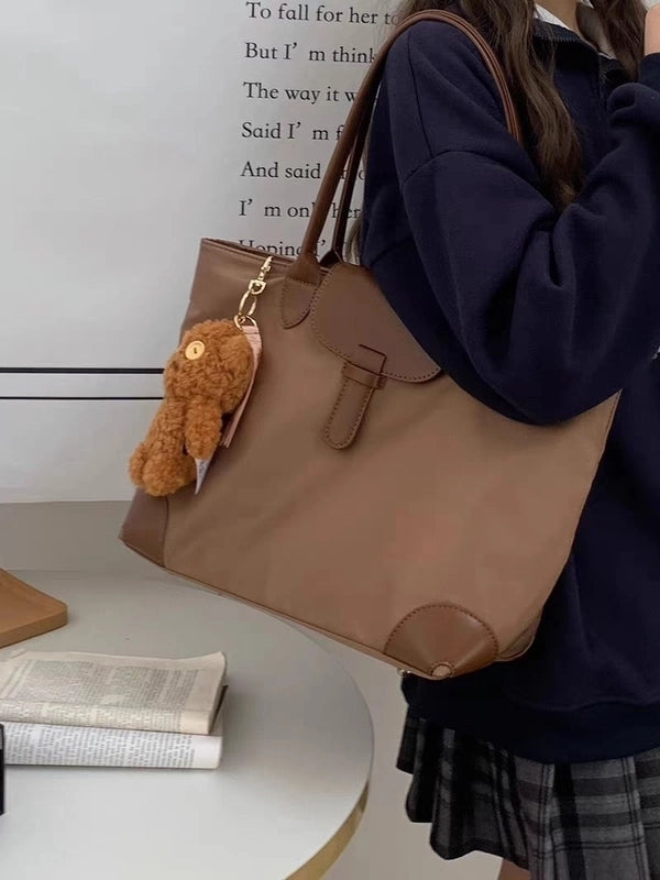 Large Capacity Bag For Women New Single Shoulder Bag Commuter Big Bag Student Class Bag Nylon Cloth Tote Bag