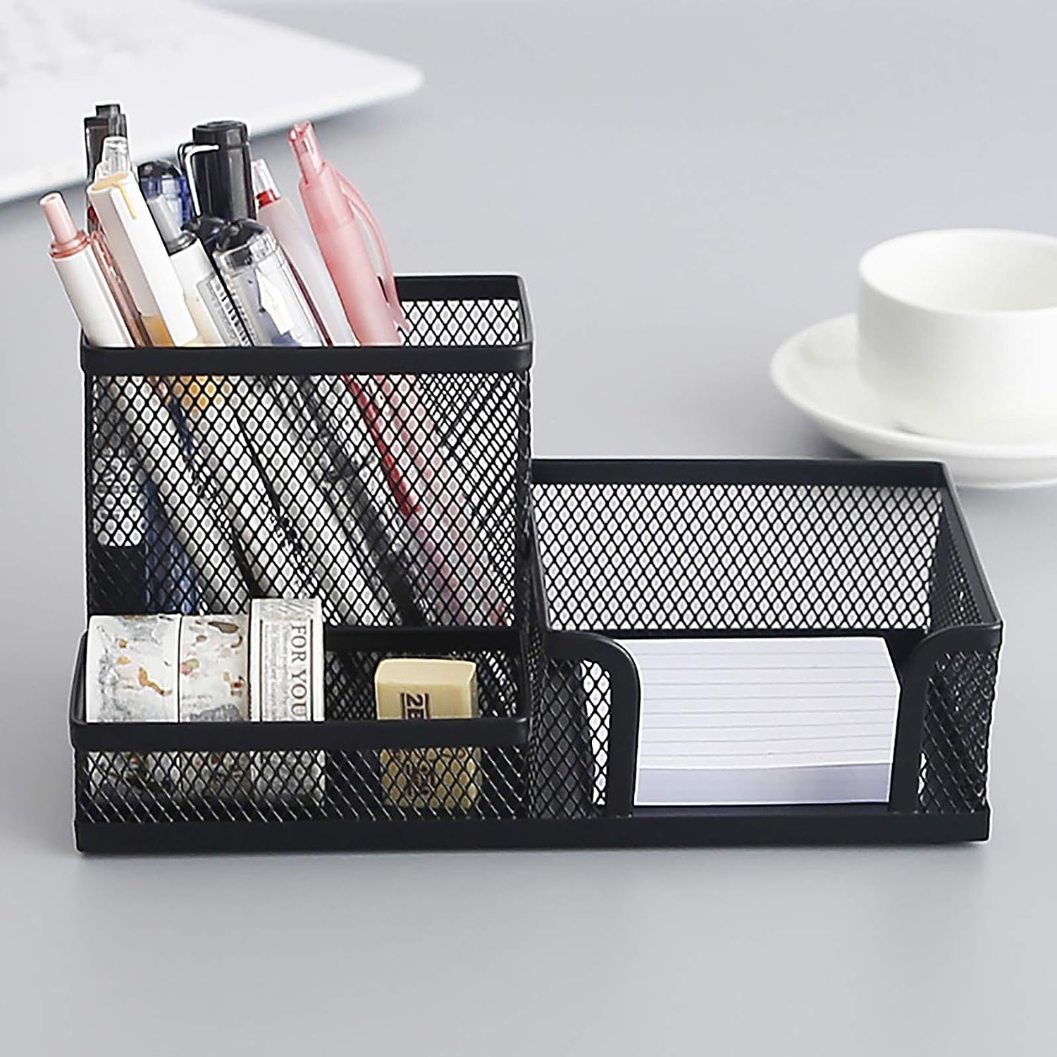 Metal Mesh Desk Supply Organizer Office Supply Caddy Pen Holder Desktop Storage Organizer