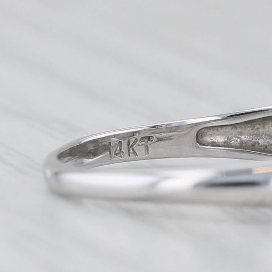 Vintage 0.35ctw Diamond Wedding Band 14k White Gold Size 8 Stackable Ring
